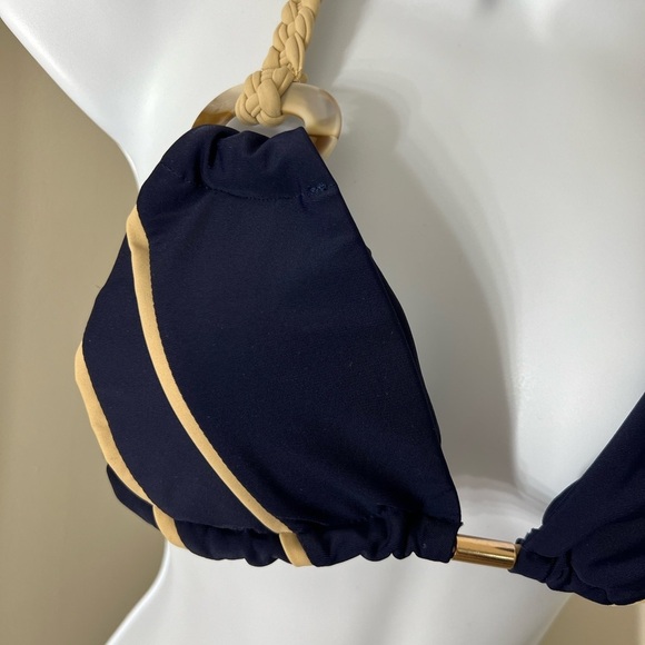 Navy Blue Rope Ties Halter Cheeky Bikini Set - Picture 8 of 12